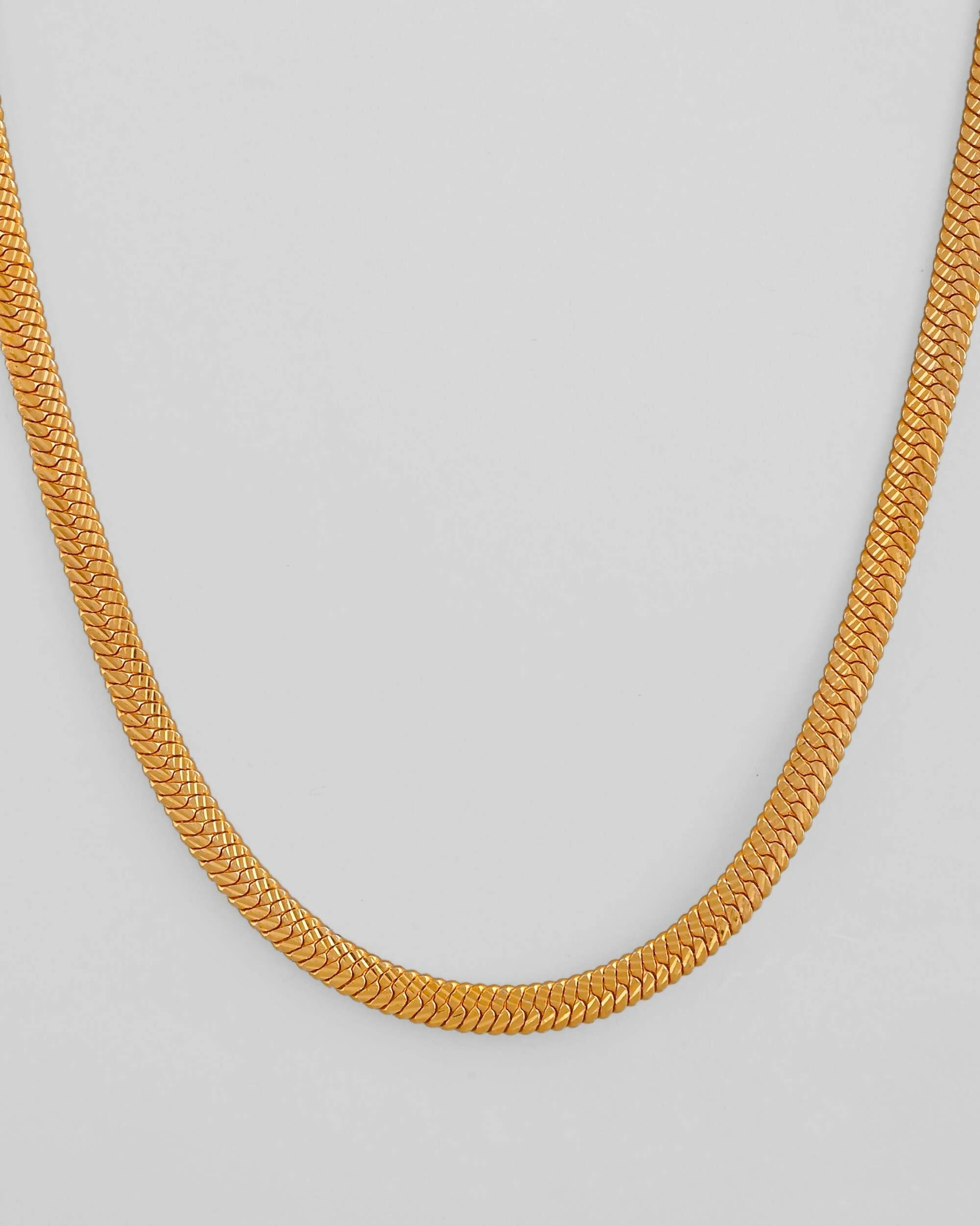 VOJ Men's Gold-Polished Thick Snake Chain