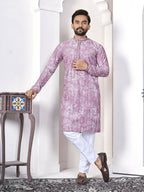 Anaita Purple Digital Printed Work Cotton Straight Kurta