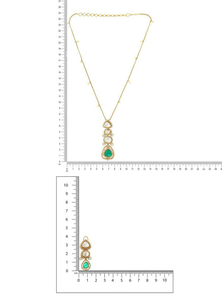 Natural Stones Antique finish Earrings and Necklace set - Ruby Raang