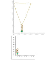 Natural Stones Antique finish Earrings and Necklace set - Ruby Raang