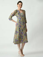 Myshka Women's Multi Floral Printed A-Line Dress - Distacart