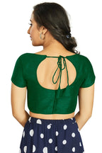 Aastha Fashion Women's Green Art Silk Designer Festive Wear Readymade Blouse