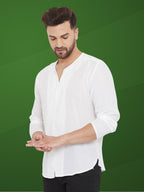Even Apparels Men's Pure Cotton White Kurta