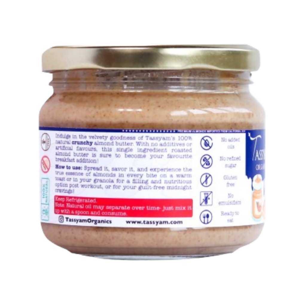 Tassyam Organics Crunchy Almond Butter - Distacart