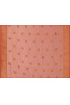 Joban Fashion Rose Gold Banarasi Tissue Pure Handloom Banarasi Silk Saree