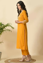 Joban Fashion Yellow Cotton Rayon Kurta Set