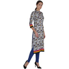 Kanoor Women's Multi Rayon Straight Kurti