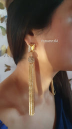 Bling Accessories Swarovski Golden Shadow Earrings - Distacart