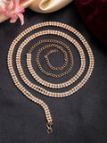 NVR Women's Rose Gold-Polished AD-Studded Double Layered Kamarbandh Waist Chain