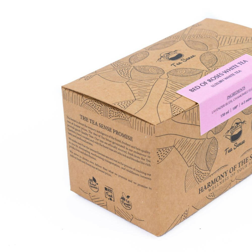 Tea Sense Bed Of Roses White Tea Bags Box - Distacart