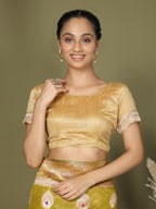 Shree Shyam Fashion Linen Cotton Mhendi Green Saree - Distacart