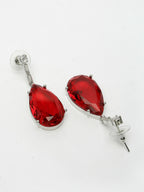 NVR Women's Silver-Plated Red Artificial Stones Studded Handcrafted Jewellery Set