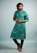 Green Embroidered Kurta by Hilo Design