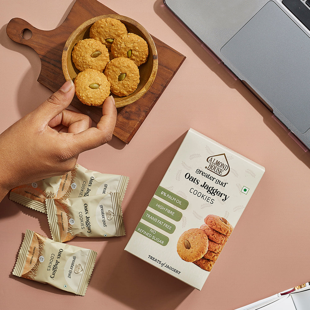Almond House Oats Jaggery Cookies - Distacart