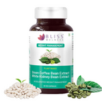 Bliss Welness Green Coffee Bean Extract White Kidney Bean Extract Capsules - Distacart