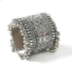 Mominos Fashion Joharkamal Oxidised Silver-Plated Ghungroo Handcraft Bracelet - Design 026 - Distacart