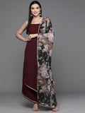 Ahalyaa Women Regular Kurta with Palazzos & With Dupatta - Brown Color