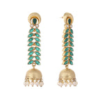 Nuyug 22K Gold Plated Green Fern Earrings - Distacart