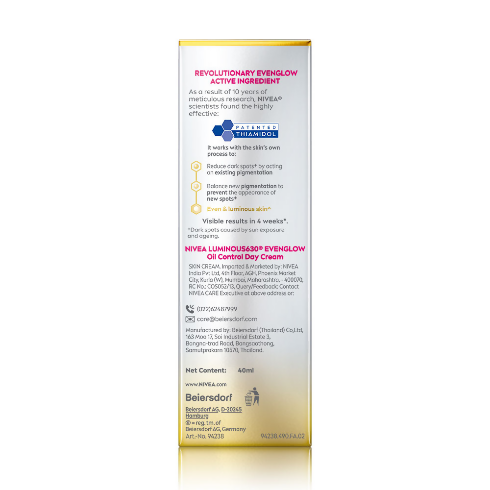 Nivea Luminous Even Glow Oil Control Day Cream SPF 50