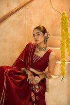 AI Fashion Maroon Silk Crepe Designer Navratri Wear Lehenga Choli Collection