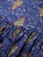 Yufta Navy Blue & Beige A-Line Top