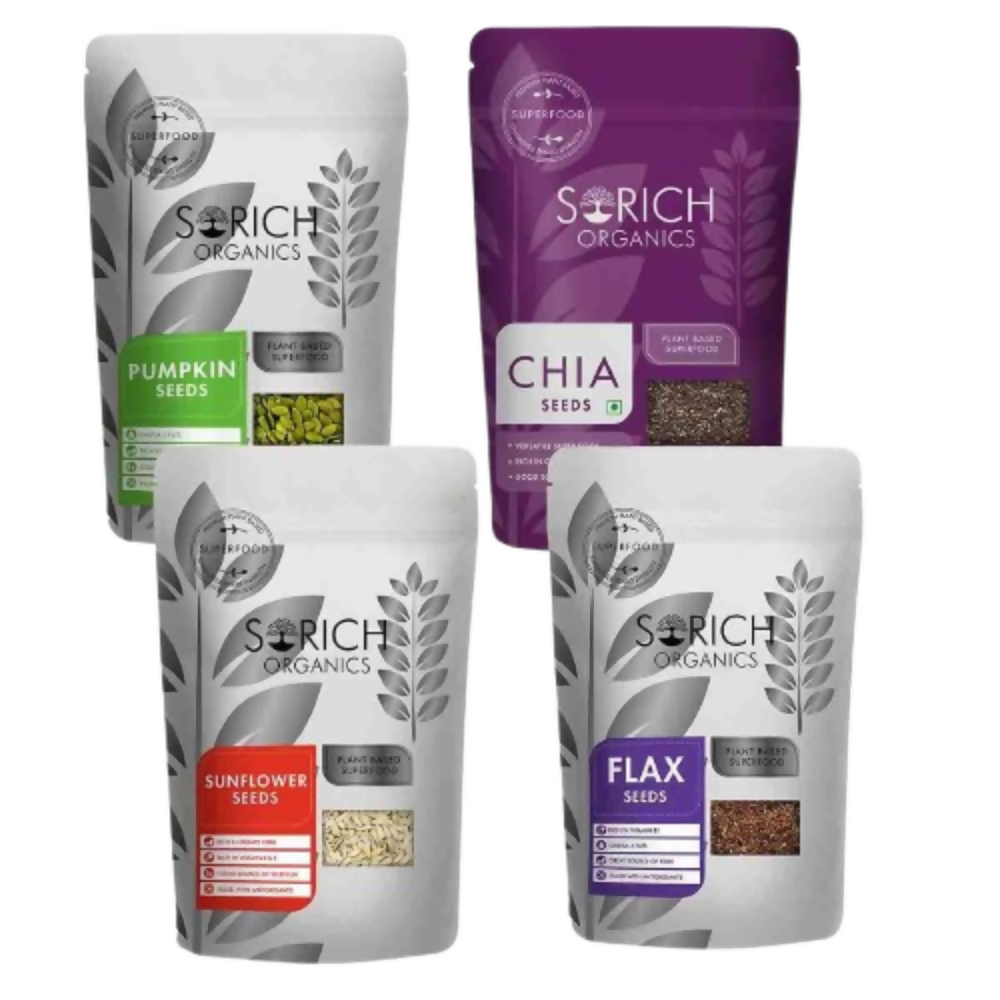 Sorich Organics Sunflower Seeds, Pumpkin Seeds, Chia Seeds and Flax Seeds - Distacart