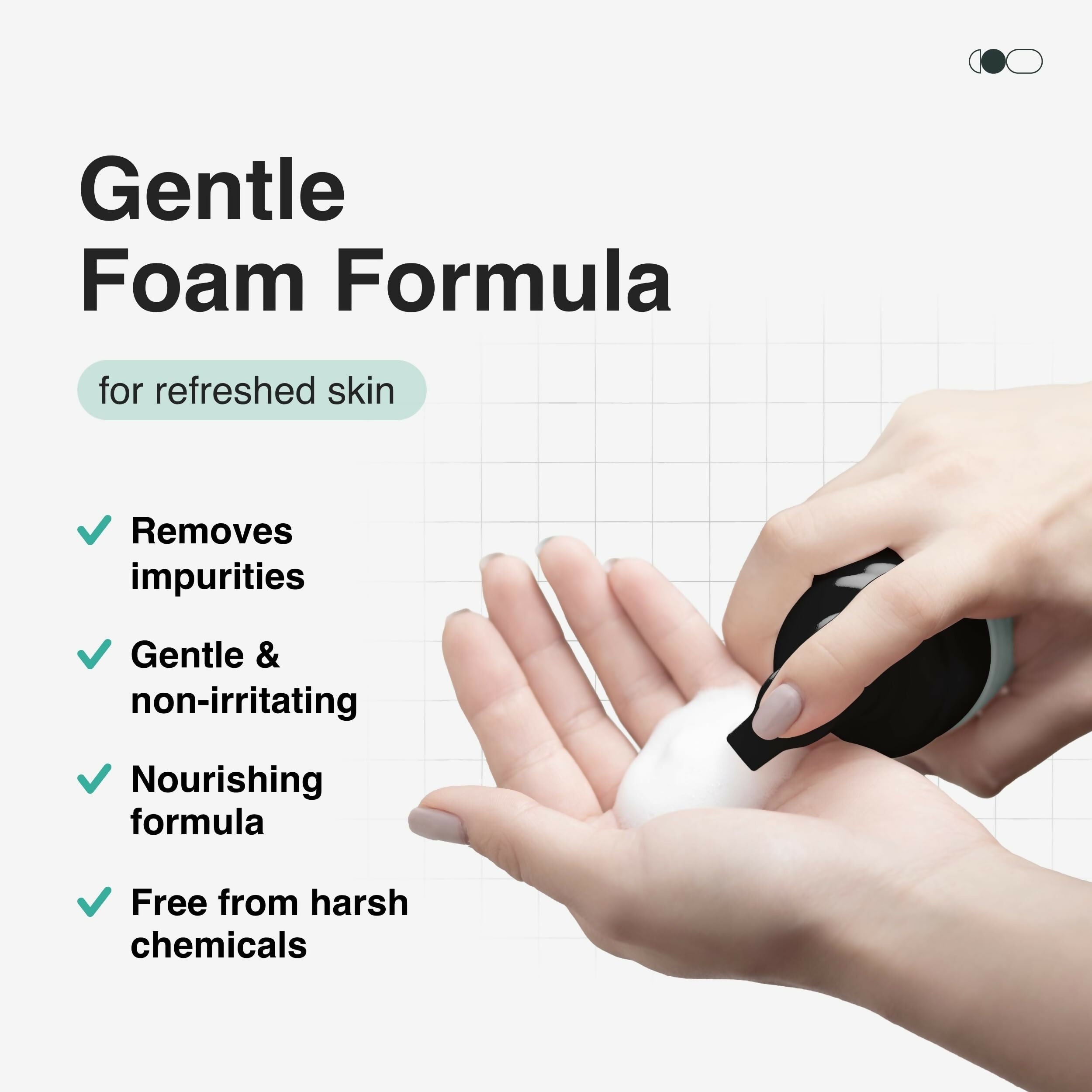 Cureskin Gentle Cleanse Brightening Face Wash with Lactic Acid AHA Foam