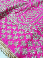 Jyoti Fashion Glamorous Rani Pink Chapat Zari and Dori Embroidered Malai Satin Silk Lehenga Choli with Dupatta