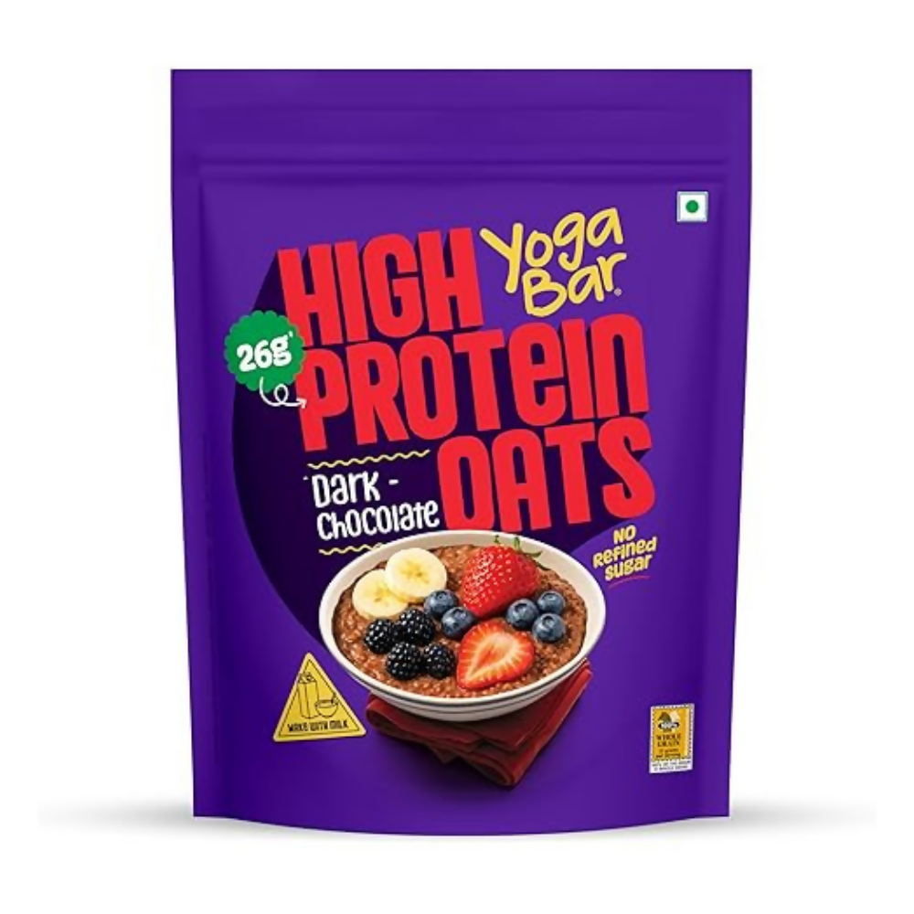 Yoga Bar High Protein Oats - Combo Flavors: Korean Fire, Mum's Masala, Dark Chocolate, Fruit Nuts Seeds, Kesar Pista Kulfi, Banana Creme, Filter Kappi - Distacart