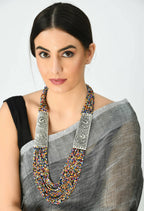 Mominos Fashion Johar Kamal Oxidised Multi Beads Long Statement Necklace For Women - Distacart