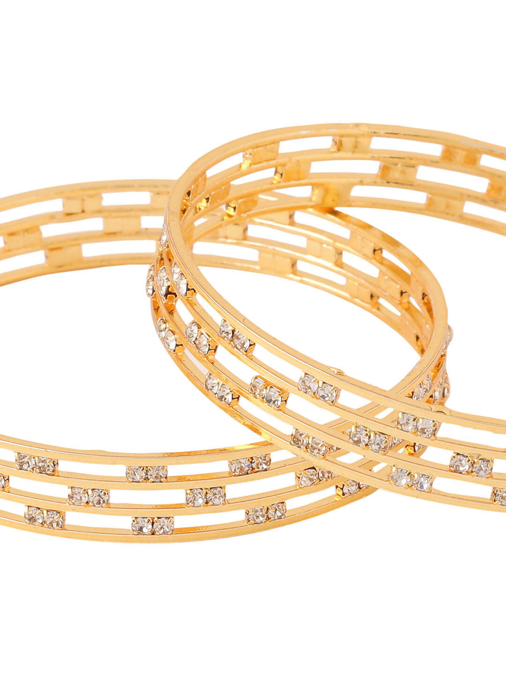 NVR Women Set of 2 Gold-Plated Traditional Bangles - Distacart