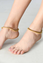 Mominos Fashion Kamal Johar Golden Kundan Anklets