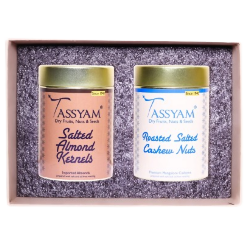 Tassyam Organics Dry Fruit Set - Salted Cashew and Almonds - Distacart