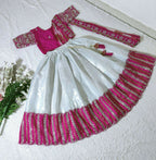 Jyoti Fashion Classy Wine Heavy Chenille Sequins Embroidered Kids Lehenga Choli Set