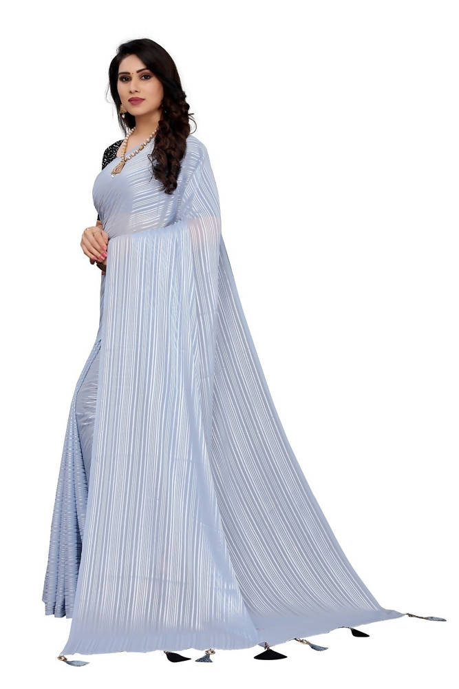 Vamika Grey Georgette Seqence Saree (Riva Grey)