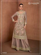 Vastranavya Coral Heavy Star Georgette Embroidered Sequins & Mirror Work Classy Pakistani Palazzo Suit