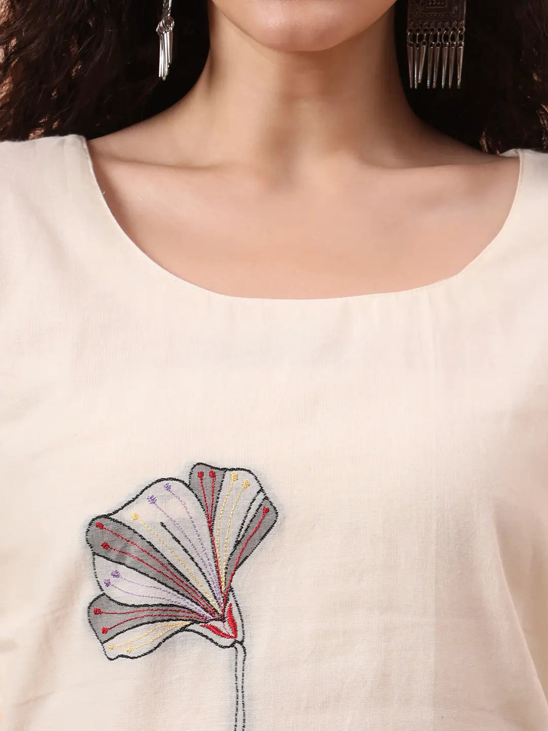 Yufta Off-White Handloom Cotton Weaved Kurta Dupatta Pant Set With Cotton Mal Lining - Distacart