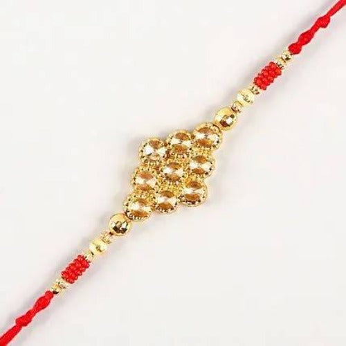 Kundan Rakhi With Dry Fruits & Besan Laddoos