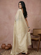 Shree Shyam Fashion Cream Cotton Saree - Distacart