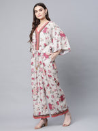 Ahalyaa Womens Beige Crepe Digital Floral Print Jumpsuit - Distacart
