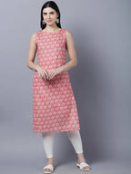 Myshka Stylish Pink Sleeveless Women's Kurta - Distacart