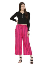 Asmaani Pink Color Rayon Fabric Stripped Palazzo