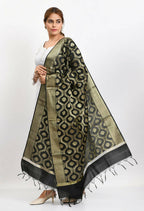 Mominos Fashion Moeza Women's Banarsi Silk All Over Woven Design Black Dupatta - Distacart
