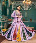 AI Fashion Lavender Poly Maska Silk Designer Navratri Lehenga Choli Collection