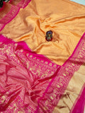 DEIANA'S Beautiful Designer Golden zari Soft Lichi Silk Saree - Yellow