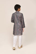 Joban Fashion Linen Cotton red Kurta With Straight Fit Pant