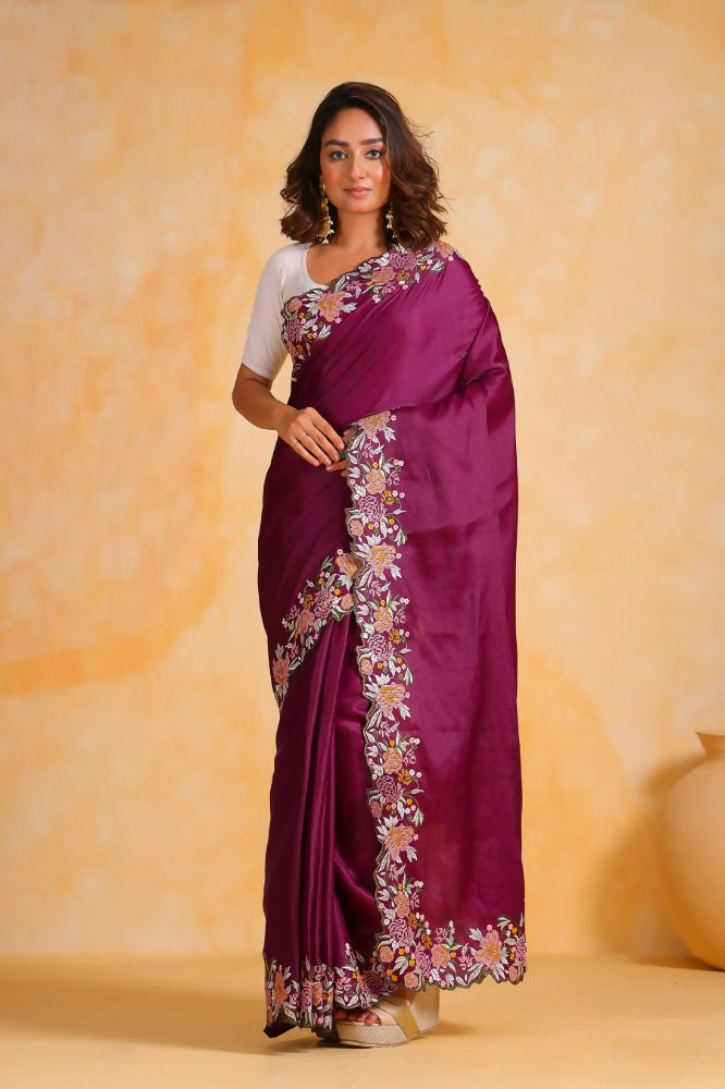 Vamsee Sundha Purple Tussar Silk Saree