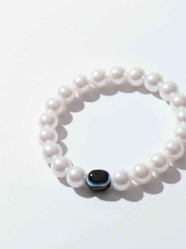 NVR Black Evil Eye White Bracelet for Men & Women - Distacart