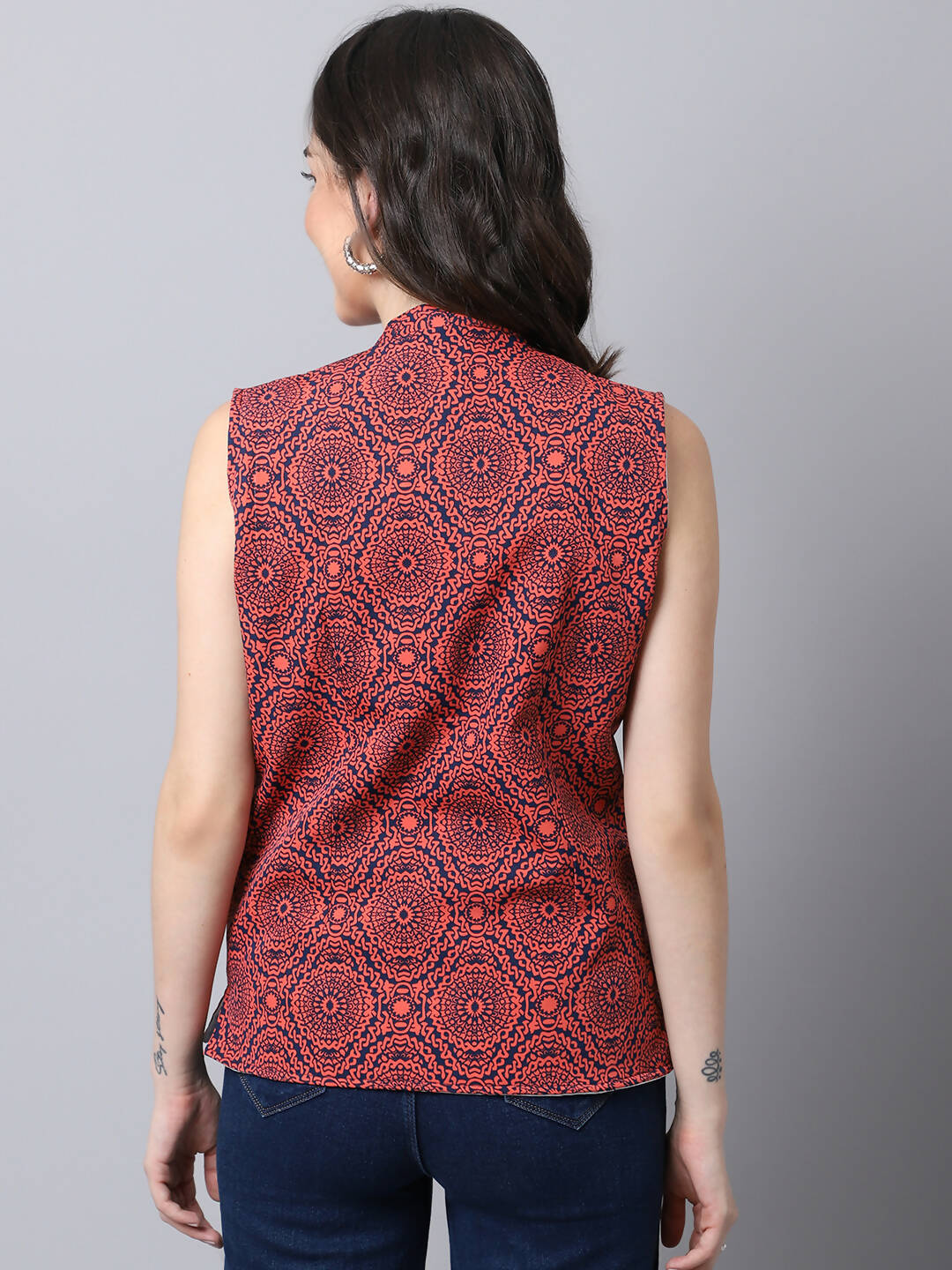 Even Apparels Navy 100% Viscose Rayon Open Front Gillet - Distacart