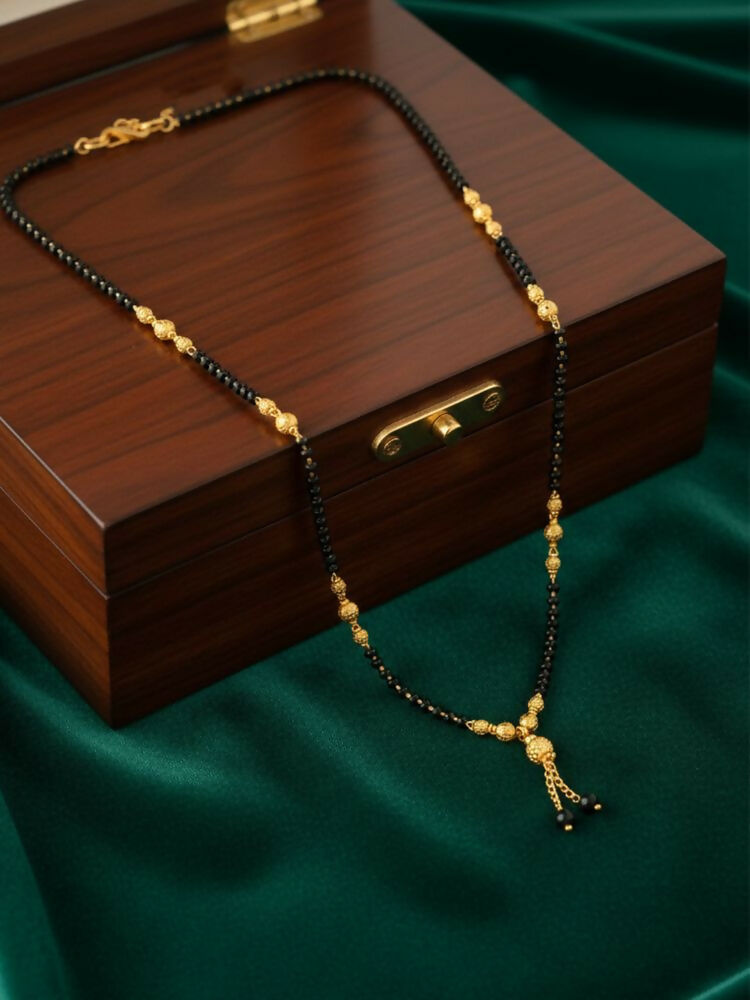 NVR Women Black Gold Plated Mangalsutra - Distacart